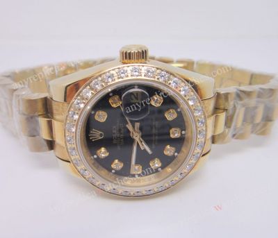 Rolex Datejust Gold President Diamond Bezel Ladies Watch
